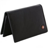 Alpine Swiss Expandable Business Card Case Genuine Leather Front Pocket Wallet – Black