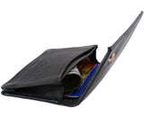 Alpine Swiss Expandable Business Card Case Genuine Leather Front Pocket Wallet – Black