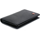 Alpine Swiss Expandable Business Card Case Genuine Leather Front Pocket Wallet – Black