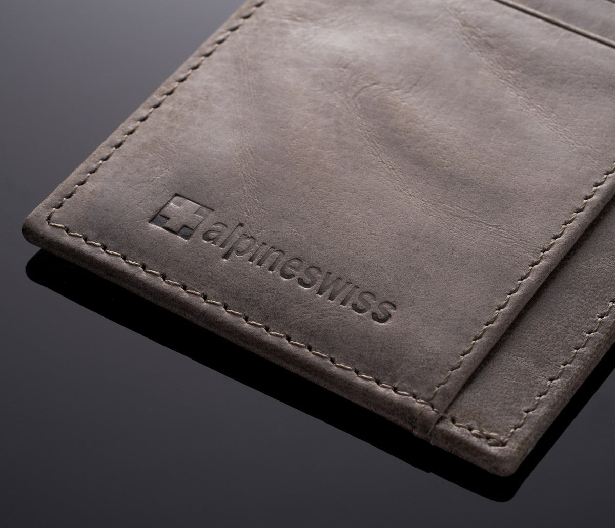 Alpine Swiss Mens RFID Wallet – Gray