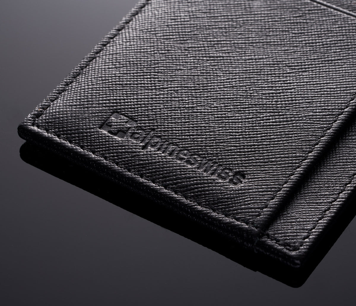 Alpine Swiss Mens RFID Wallet – Crosshatch Black