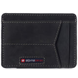 Alpine Swiss Men RFID Safe Minimalist Front Pocket Wallet Leather Thin Card Case – Nubuck Black