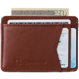 Alpine Swiss Men RFID Safe Minimalist Front Pocket Wallet Leather Thin Card Case – Smooth Finish Tan