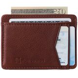 Alpine Swiss Men RFID Safe Minimalist Front Pocket Wallet Leather Thin Card Case – Tan