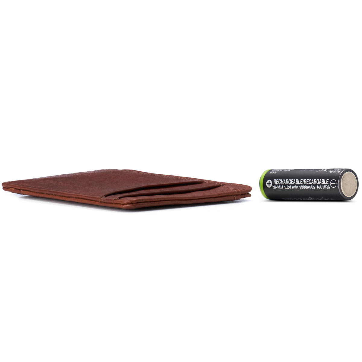 Alpine Swiss Men RFID Safe Minimalist Front Pocket Wallet Leather Thin Card Case – Tan