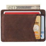 Alpine Swiss Men RFID Safe Minimalist Front Pocket Wallet Leather Thin Card Case – Nubuck Tan