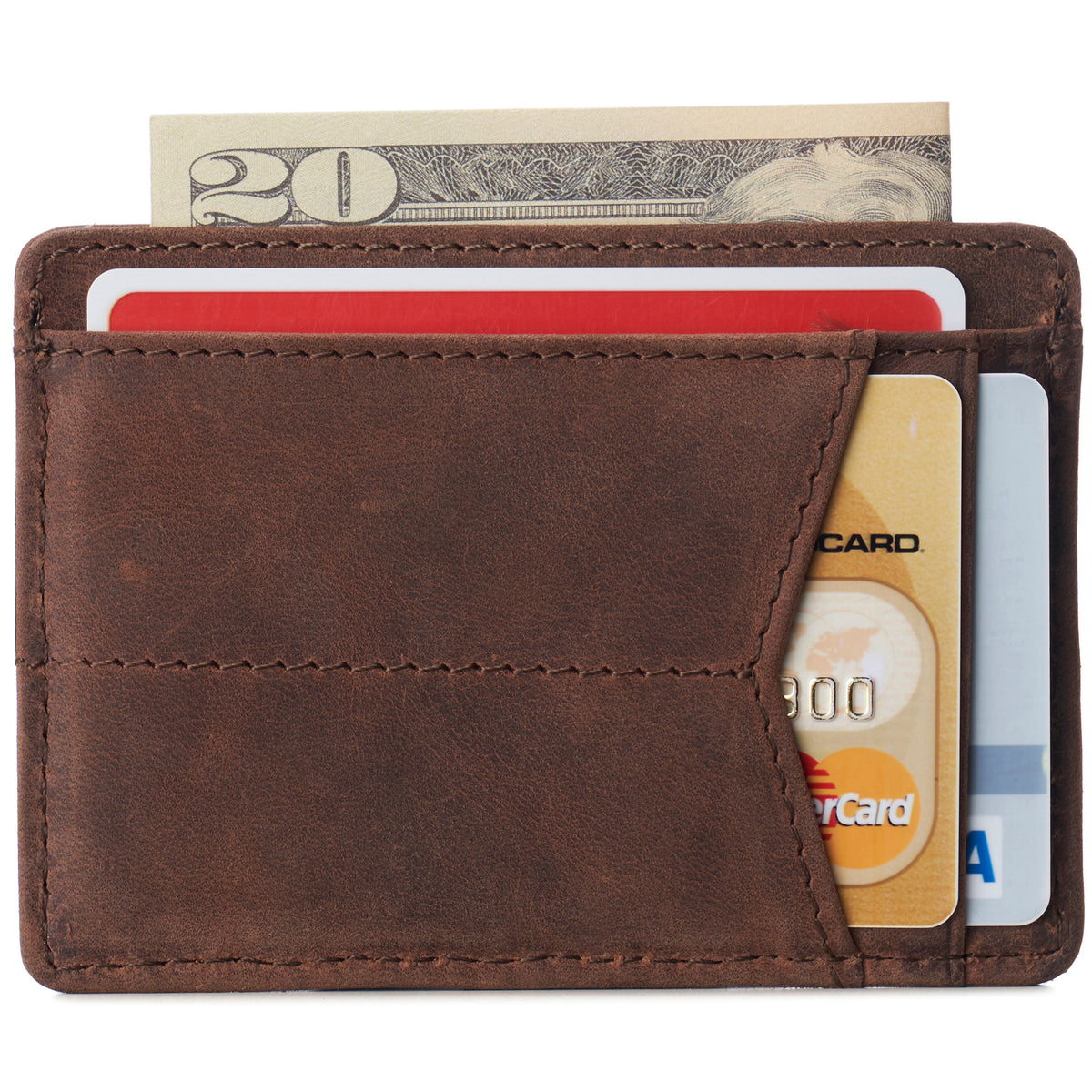 Alpine Swiss Men RFID Safe Minimalist Front Pocket Wallet Leather Thin Card Case – Nubuck Tan