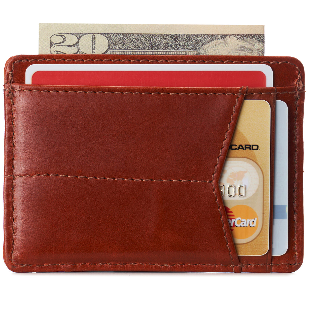 Alpine Swiss Men RFID Safe Minimalist Front Pocket Wallet Leather Thin Card Case – Glossy Nappa Tan