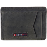 Alpine Swiss Men RFID Safe Minimalist Front Pocket Wallet Leather Thin Card Case – Nubuck Gray