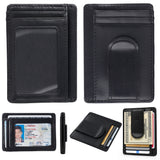 Alpine Swiss RFID Dermot Money Clip Front Pocket Wallet - Smooth Finish Black