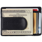 Alpine Swiss Mens RFID Money Clip Leather Minimalist Wallet Card Case ID Window – Black