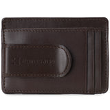 Alpine Swiss Mens RFID Money Clip Leather Minimalist Wallet Card Case ID Window – Smooth Finish Brown