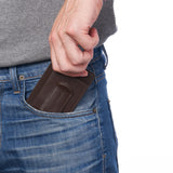 Alpine Swiss Mens RFID Money Clip Leather Minimalist Wallet Card Case ID Window – Smooth Finish Brown
