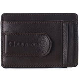 Alpine Swiss Mens RFID Money Clip Leather Minimalist Wallet Card Case ID Window – Brown