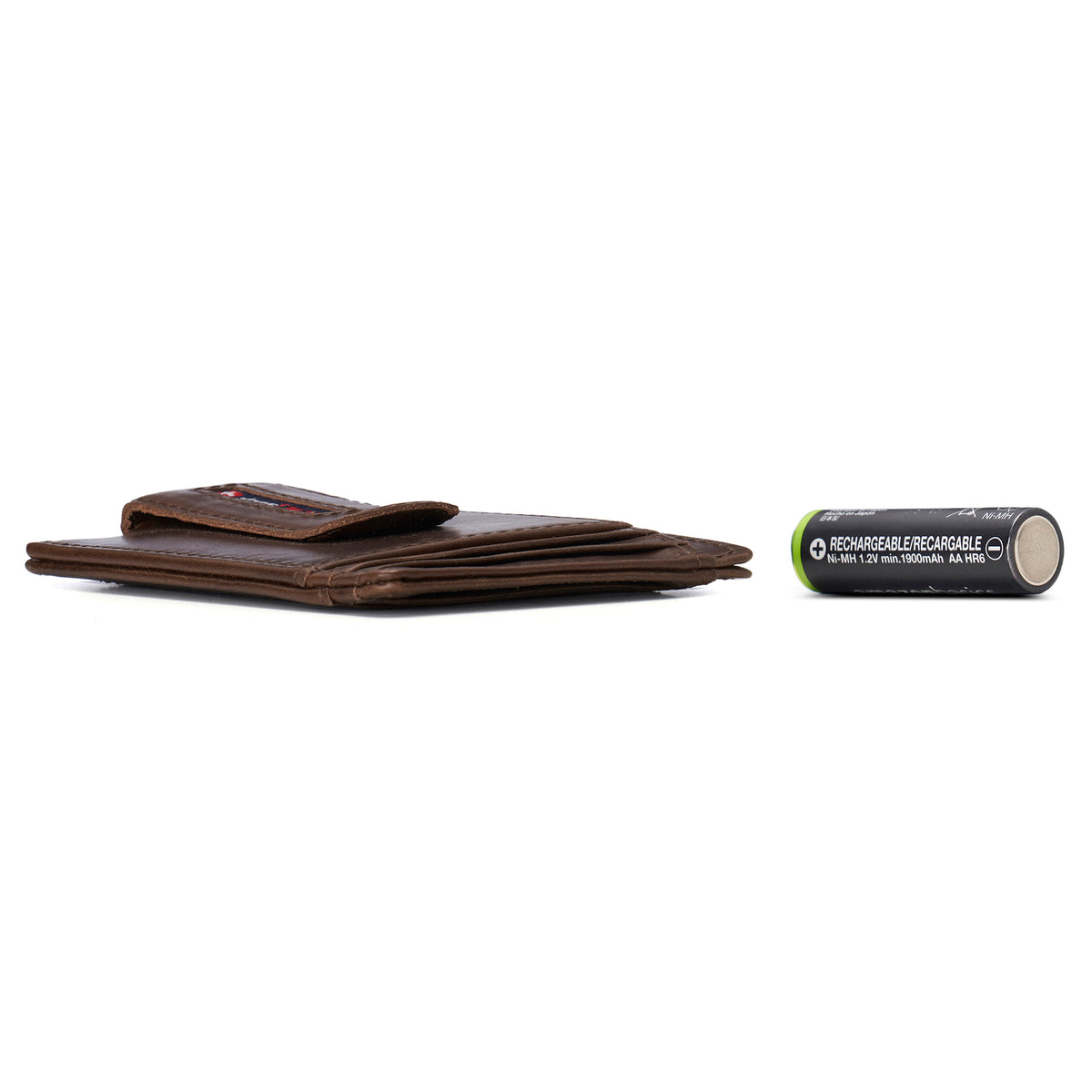 Alpine Swiss Mens RFID Money Clip Leather Minimalist Wallet Card Case ID Window – Glossy Nappa Brown