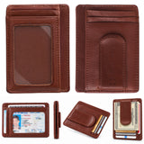 Alpine Swiss RFID Dermot Money Clip Front Pocket Wallet - Tan