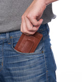 Alpine Swiss Mens RFID Money Clip Leather Minimalist Wallet Card Case ID Window – Tan