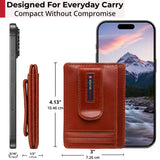 Alpine Swiss RFID Dermot Money Clip Front Pocket Wallet - Glossy Nappa Tan