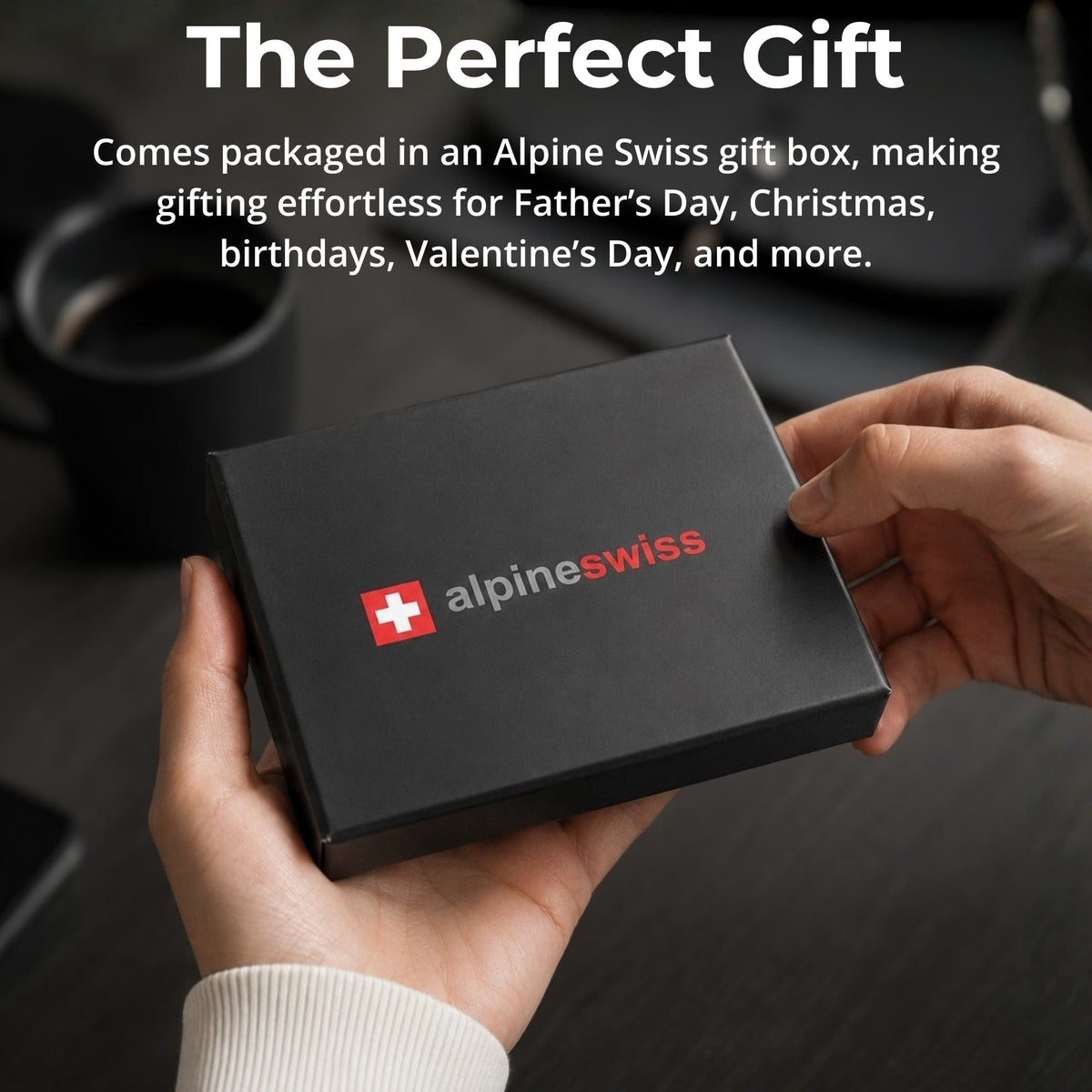 Alpine Swiss RFID Dermot Money Clip Front Pocket Wallet - Tan