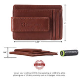 Alpine Swiss Mens RFID Safe Magnetic Money Clip Wallet Slim Front Pocket Wallet – Tan
