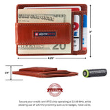 Alpine Swiss Mens RFID Safe Magnetic Money Clip Wallet Slim Front Pocket Wallet – Glossy Nappa Tan