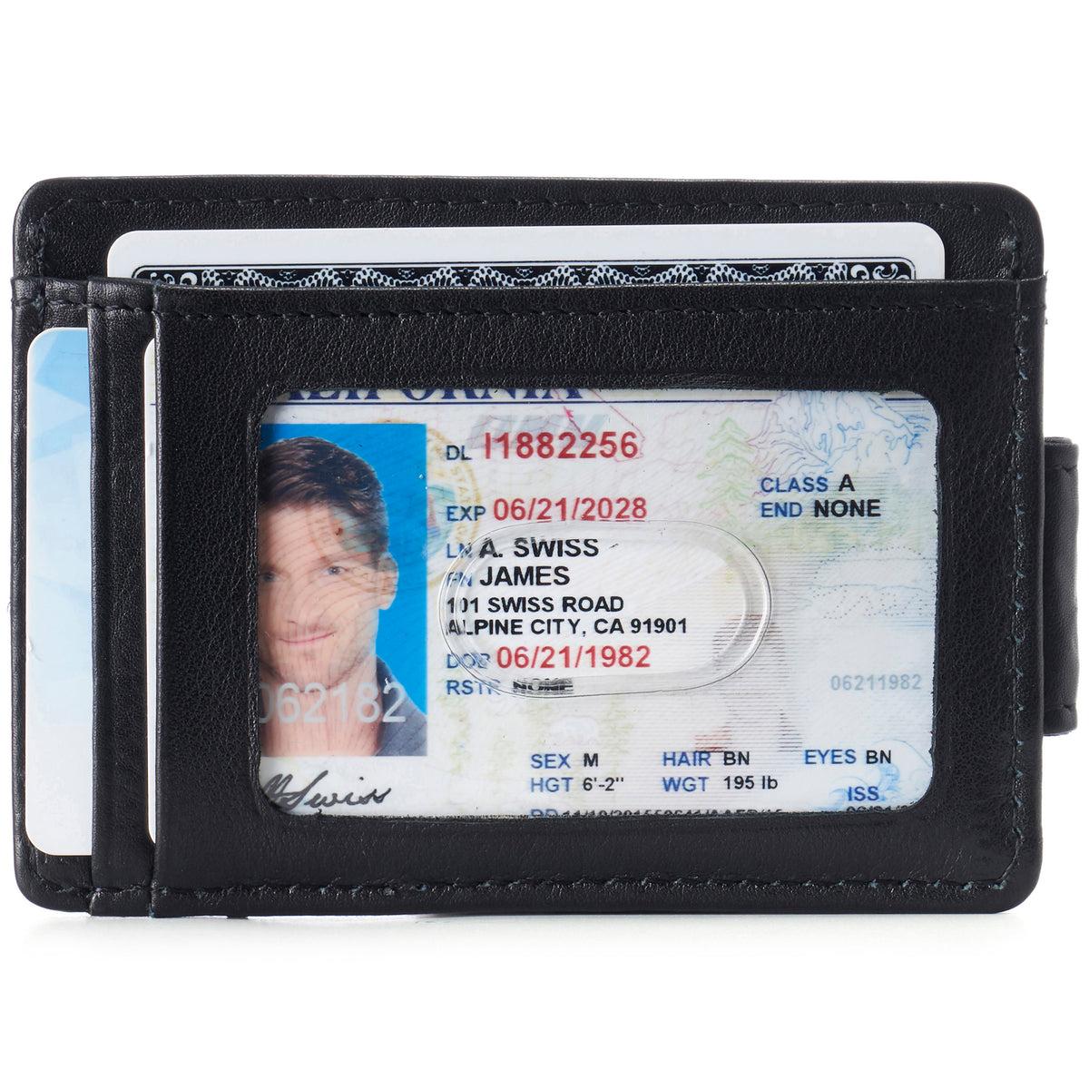 Alpine Swiss Mens RFID Safe Magnetic Money Clip Wallet Slim Front Pocket Wallet – Black