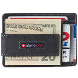 Alpine Swiss Mens RFID Safe Magnetic Money Clip Wallet Slim Front Pocket Wallet – Nubuck Black