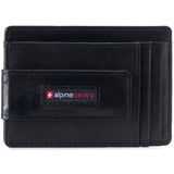 Alpine Swiss Mens RFID Safe Magnetic Money Clip Wallet Slim Front Pocket Wallet – Glossy Nappa Black