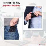 Alpine Swiss Mens RFID Safe Magnetic Money Clip Wallet Slim Front Pocket Wallet – Glossy Nappa Black