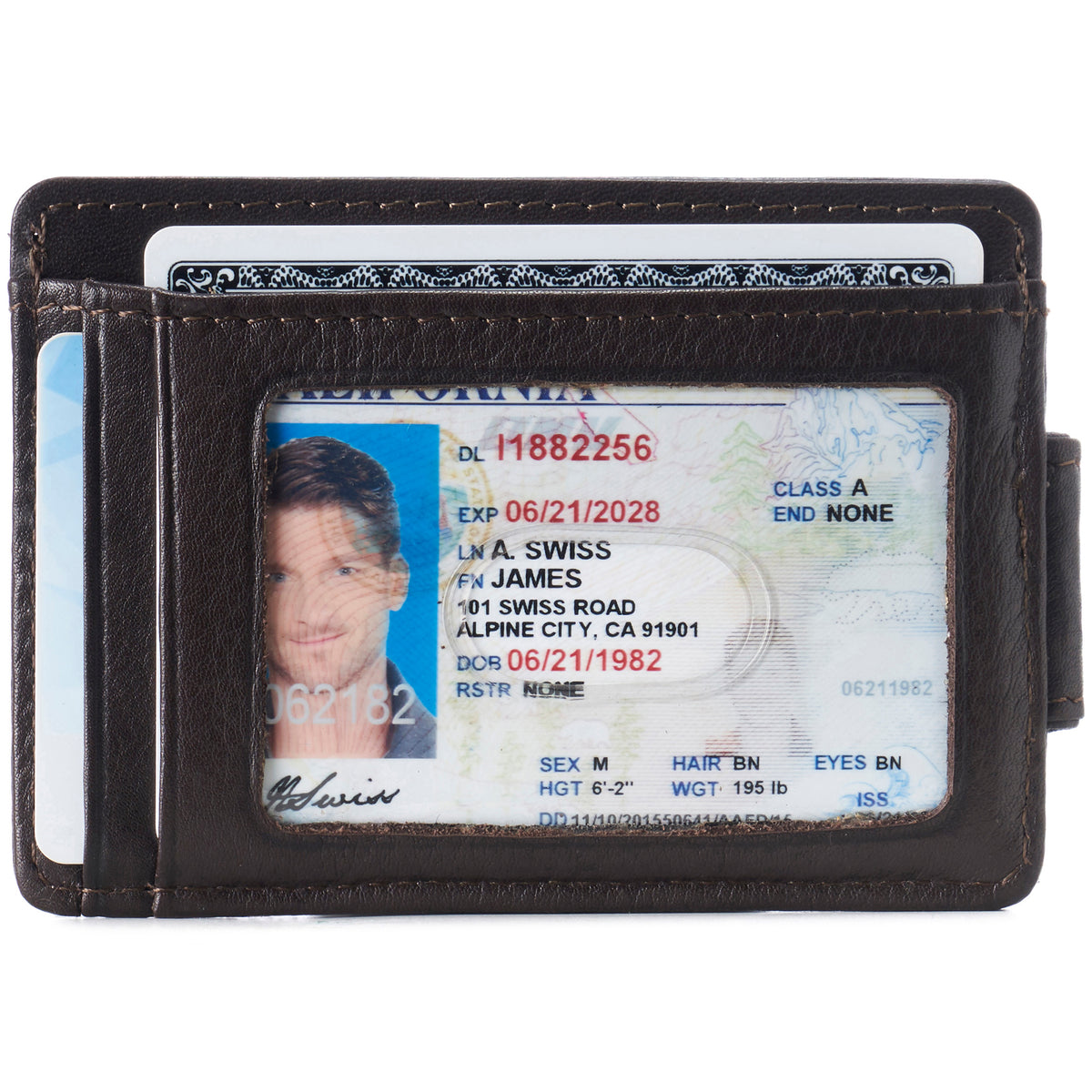 Alpine Swiss Mens RFID Safe Magnetic Money Clip Wallet Slim Front Pocket Wallet – Brown