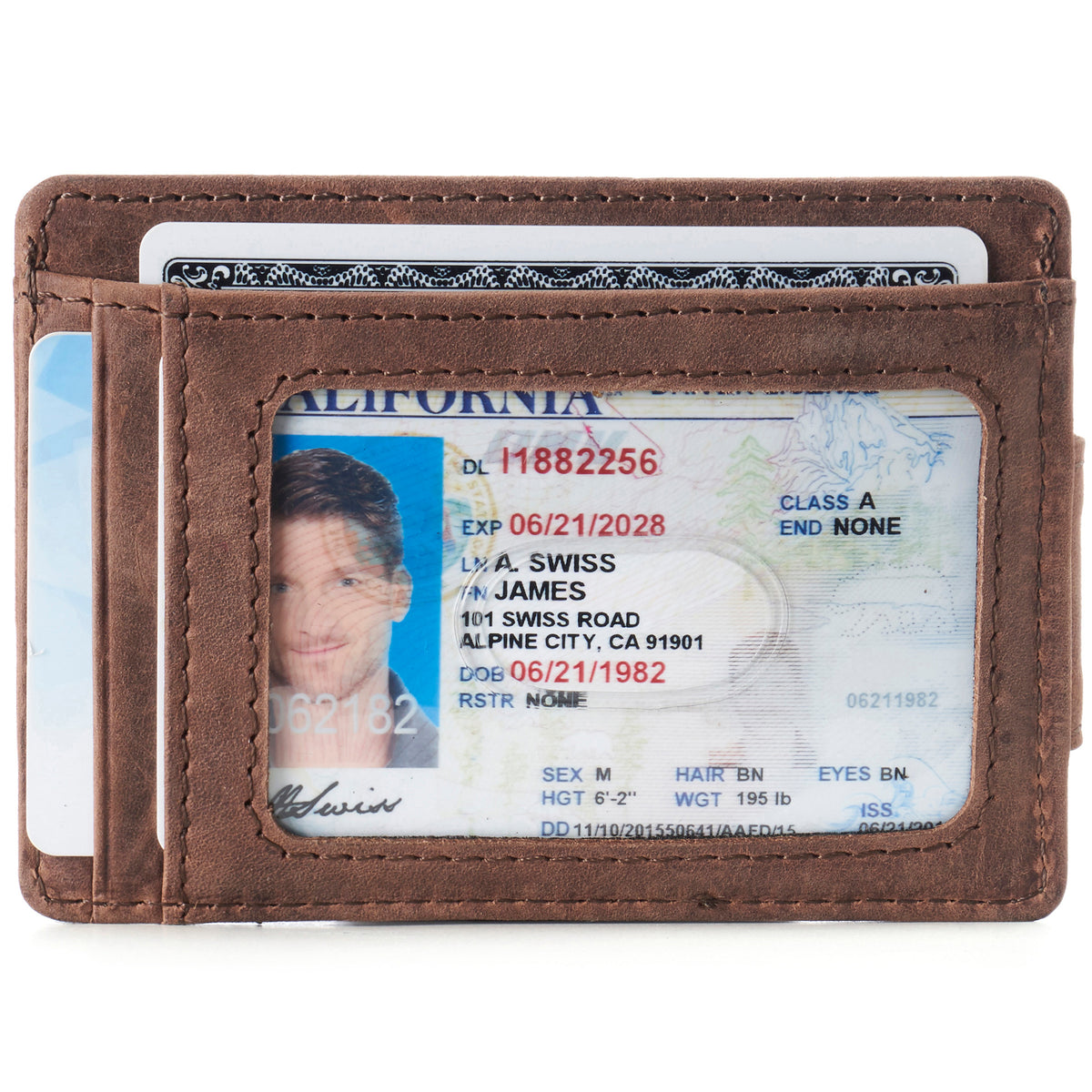 Alpine Swiss Mens RFID Safe Magnetic Money Clip Wallet Slim Front Pocket Wallet – Nubuck Tan