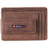 Alpine Swiss Mens RFID Safe Magnetic Money Clip Wallet Slim Front Pocket Wallet – Nubuck Tan