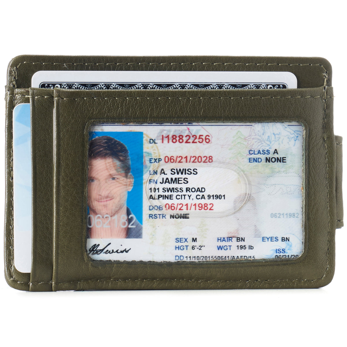 Alpine Swiss Mens RFID Safe Magnetic Money Clip Wallet Slim Front Pocket Wallet – Olive