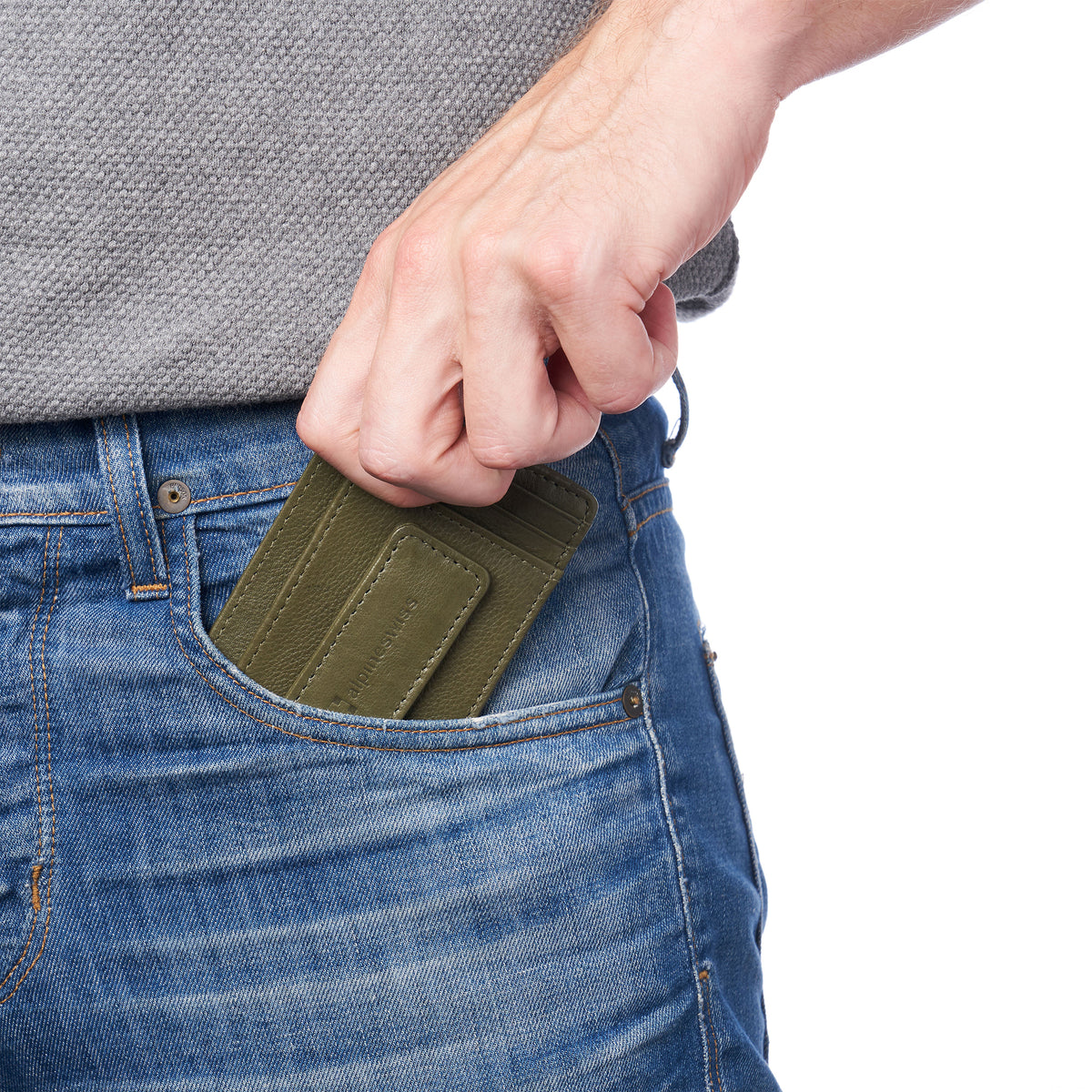 Alpine Swiss Mens RFID Safe Magnetic Money Clip Wallet Slim Front Pocket Wallet – Olive