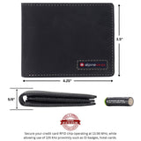 Alpine Swiss Connor Executive Bifold Wallet – Nubuck Black
