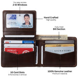 Alpine Swiss Connor Executive Bifold Wallet – Glossy Nappa Brown