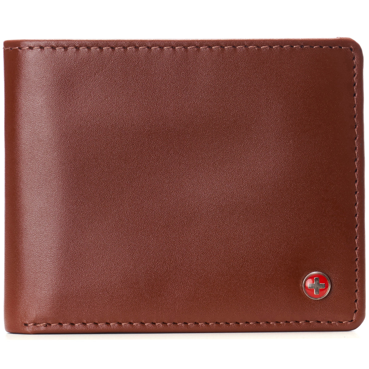 Alpine Swiss Connor Executive Bifold Wallet – Smooth Finish Tan
