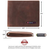 Alpine Swiss Connor Executive Bifold Wallet – Nubuck Tan