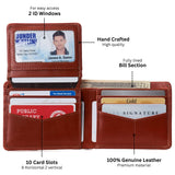 Alpine Swiss Connor Executive Bifold Wallet – Glossy Nappa Tan