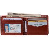 Alpine Swiss Mens Wallet for Men RFID Protected Leather Mens Wallet Spencer Bifold – Glossy Nappa Tan