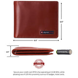 Alpine Swiss Mens Wallet for Men RFID Protected Leather Mens Wallet Spencer Bifold – Glossy Nappa Tan