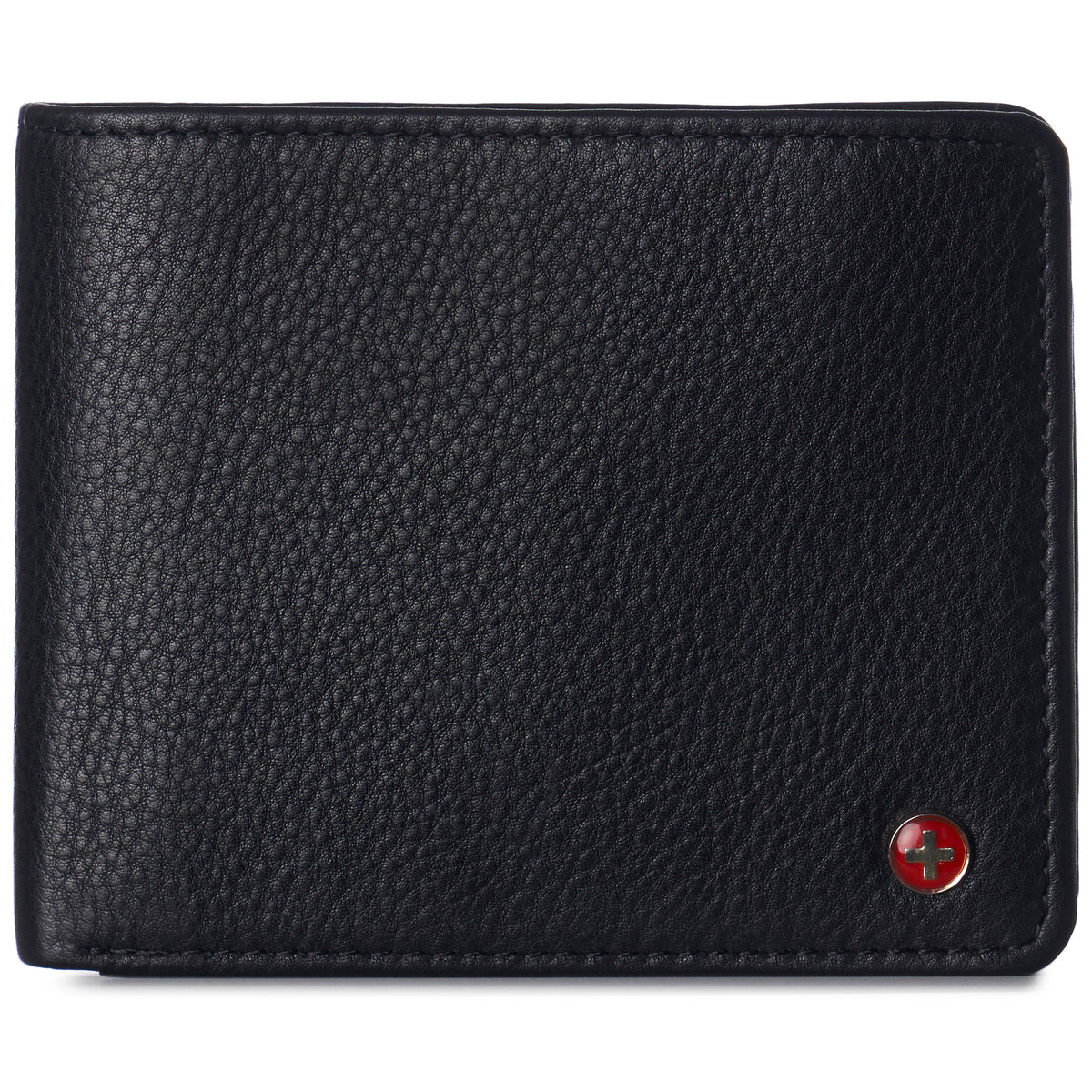 Alpine Swiss Wallet for Men Nolan Commuter Bifold Dual ID Windows for License Work – Black