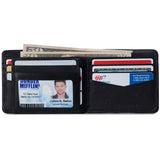 Alpine Swiss Wallet for Men Nolan Commuter Bifold Dual ID Windows for License Work – Black