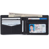 Alpine Swiss Wallet for Men Nolan Commuter Bifold Dual ID Windows for License Work – Nubuck Black