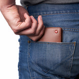 Alpine Swiss Wallet for Men Nolan Commuter Bifold Dual ID Windows for License Work – Smooth Finish Tan