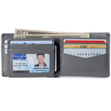 Alpine Swiss Wallet for Men Nolan Commuter Bifold Dual ID Windows for License Work – Smooth Finish Gray