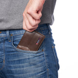 Alpine Swiss Delaney Slim Bifold Wallet – Glossy Nappa Brown