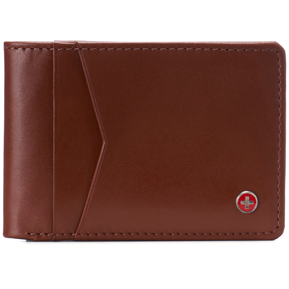 Alpine Swiss Delaney Slim Bifold Wallet – Smooth Finish Tan