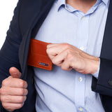 Alpine Swiss Delaney Slim Bifold Wallet – Glossy Nappa Tan