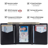 Alpine Swiss Men's Leon RFID Trifold Pocket Wallet – Black
